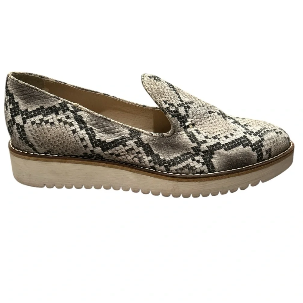 Women’s Snake-Print Slip-On Loafers in Neutral